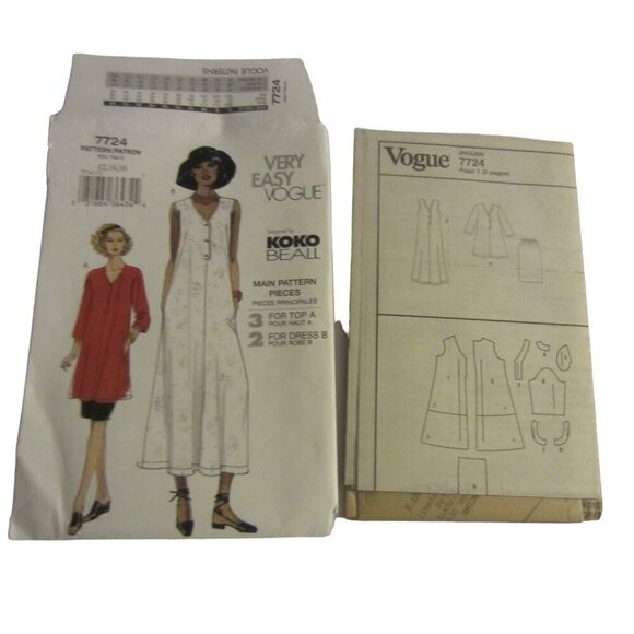 Vogue Women's Vintage Sewing Pattern 7724 Dress Size 12, 14, 16 - Picture 3 of 5